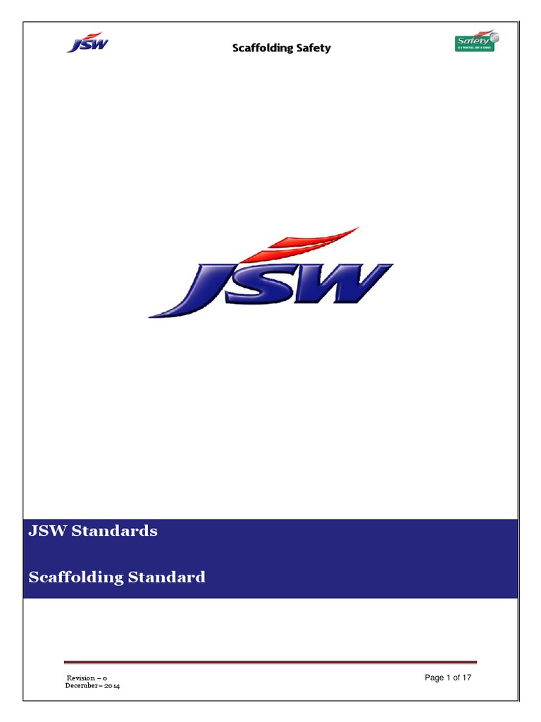 JSW Scaffolding Safety Standards | PDF | Scaffolding | Safety