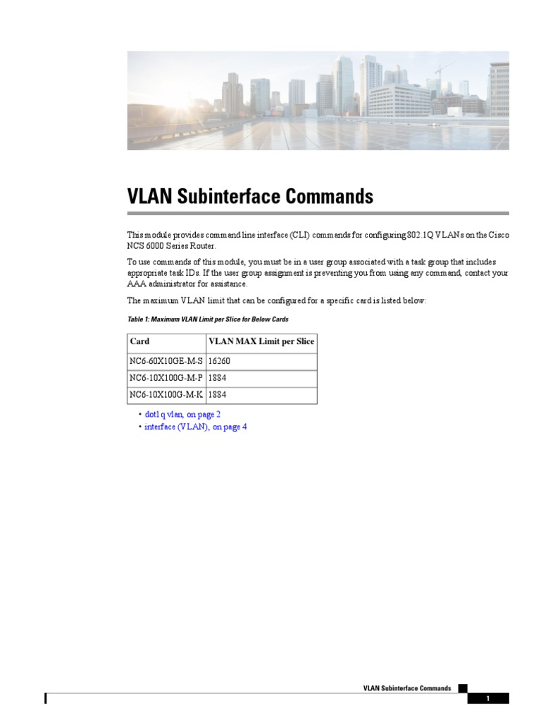 VLAN Subinterface Configuration Guide | PDF | Interface (Computing ...