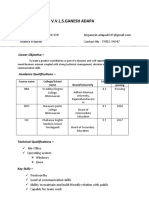 V.V.L.S.Ganesh Adapa: Career Objective