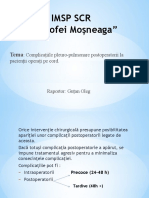 Complicatiile Pleuro-Pulmonare Postoperatorii Pe Cord