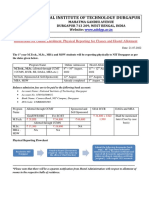 Online Enrolment, Physical Reporting For Classes by PG 1st Year Students