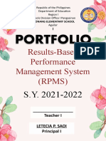 Rpms Portfolio S.Y. 2021 2022