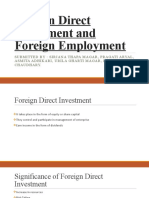 Foreign Direct Investment and Foreign Employment