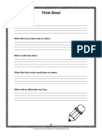 Reflect on actions with a think sheet