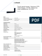 Product Data Sheet: Touch Panel Screen, Harmony ST6, 15"W Display, 2COM, 2ethernet, USB Host&device, 24 VDC