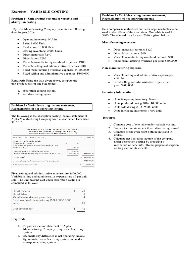 ACCG200 EXCEL ASSIGNMENT VARIABLE COSTING PDF visual data 7