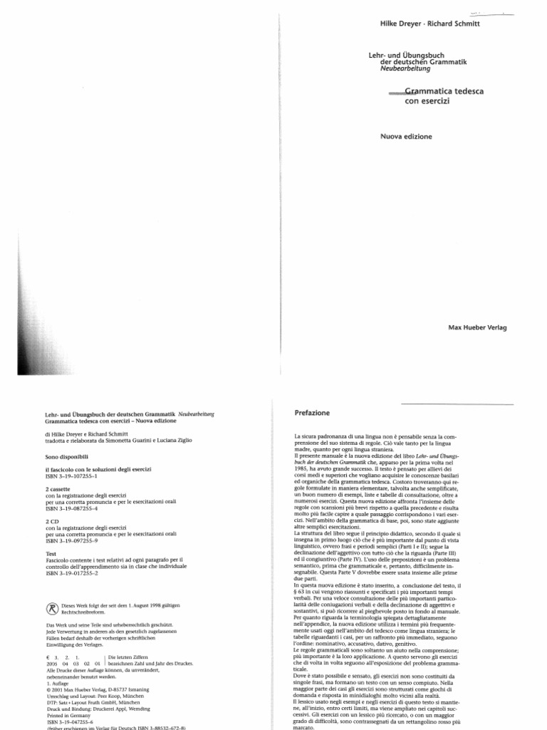 Dreyer-Schmitt - Grammatica Tedesca Con Esercizi (Nuova Ed) | PDF