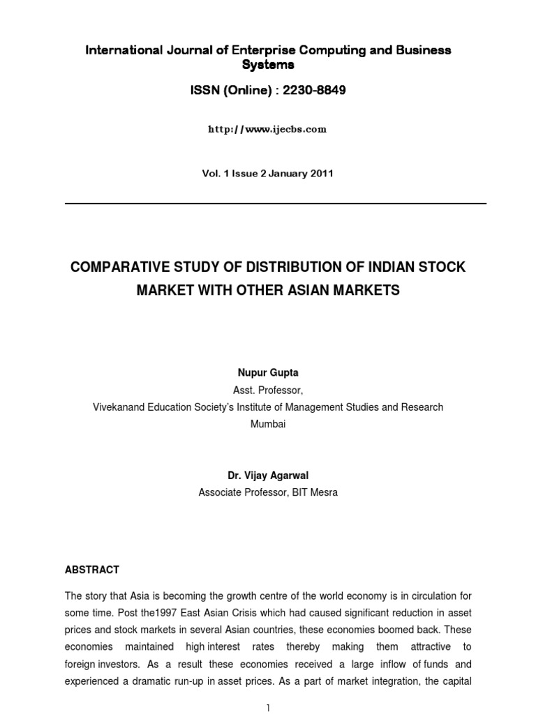 Indian Stock Market vs. Asian Markets Analysis | PDF