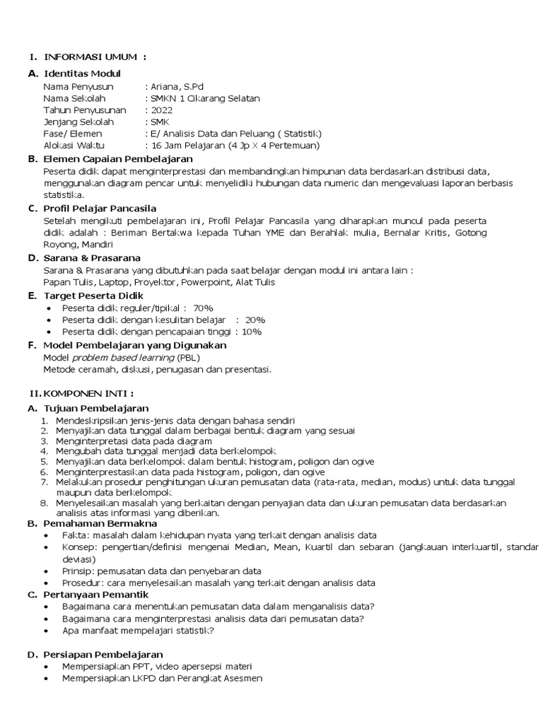 Analisis Data Dan Peluang Pdf
