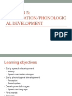 Lecture 5.1-5.2 - Early Articulation and Phonological Development