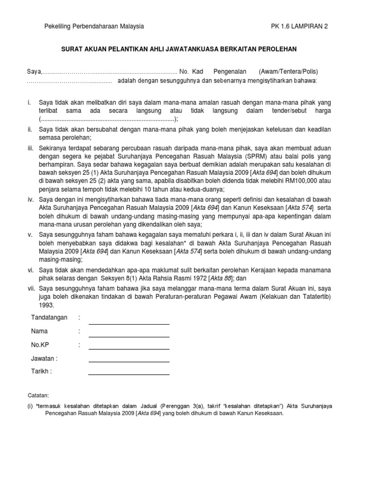 PK 1.6 - Lampiran 2 - Integrity Pact | PDF