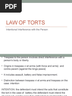 Law of Torts Trespass To Person