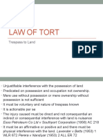 Law of Tort: Trespass To Land