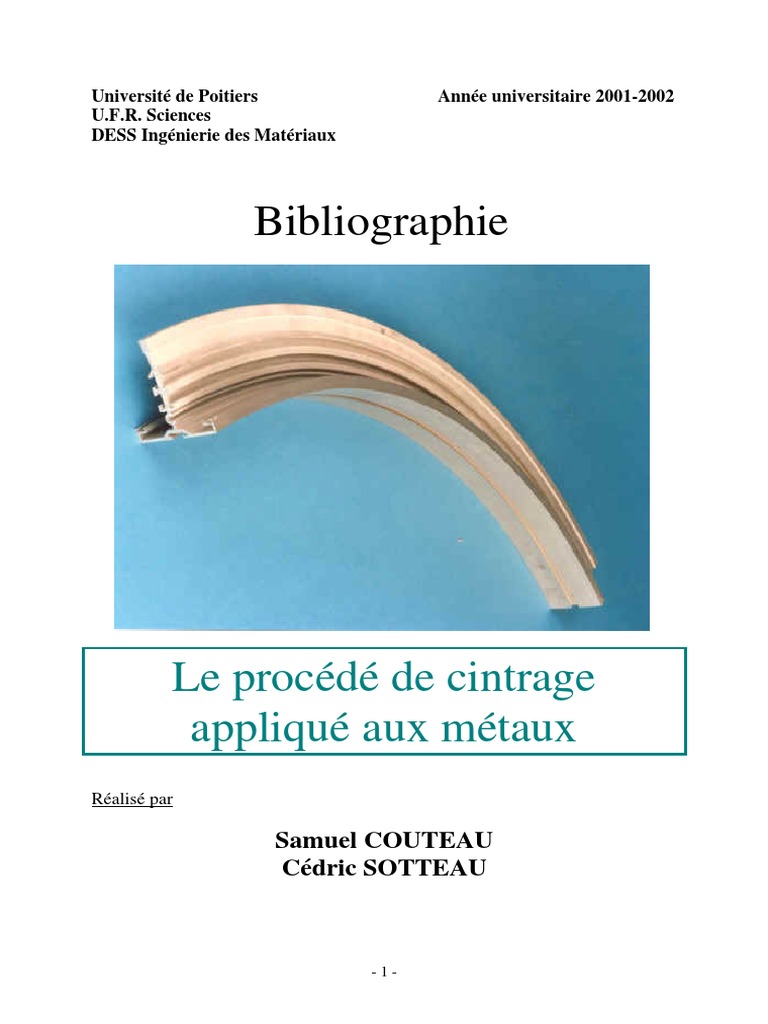 Cintrage des tubes en acier méthodes et calculs PDF Élasticité — free download