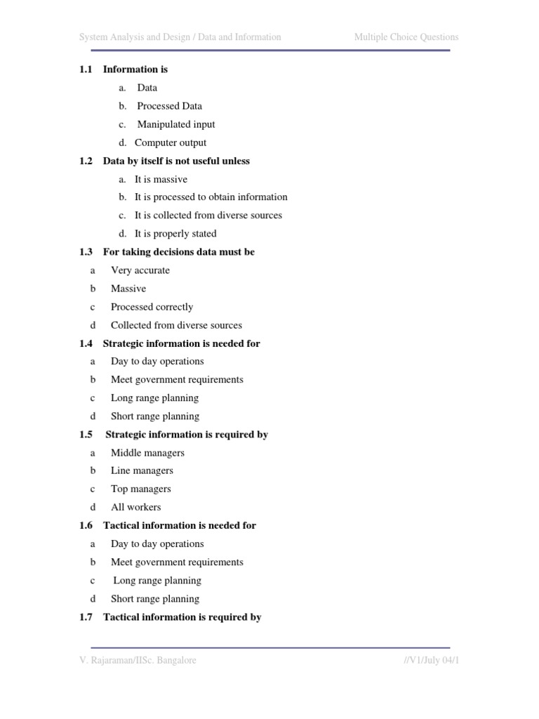 Information Types in Decision Making | PDF | Computer Data Storage ...