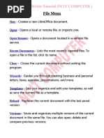 File Menu: Libreoffice Writer Tutorial (Ncit Computer)