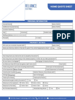 Home Quote Sheet: Personal Information