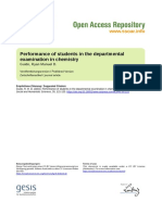 Performance of Students in The Departmental Examination in Chemistry