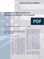 Diccionario Inglés - Español de Términos de Artillería de Campaña