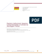 Racismo Institucional: Aspectos Comportamentais e Culturais Da Abordagem Policial