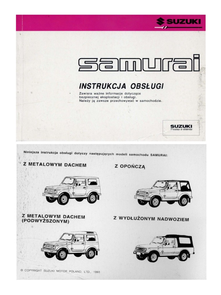 Instrukcja Obsługi _ Suzuki SJ TechSuzuki SJ Tech | PDF