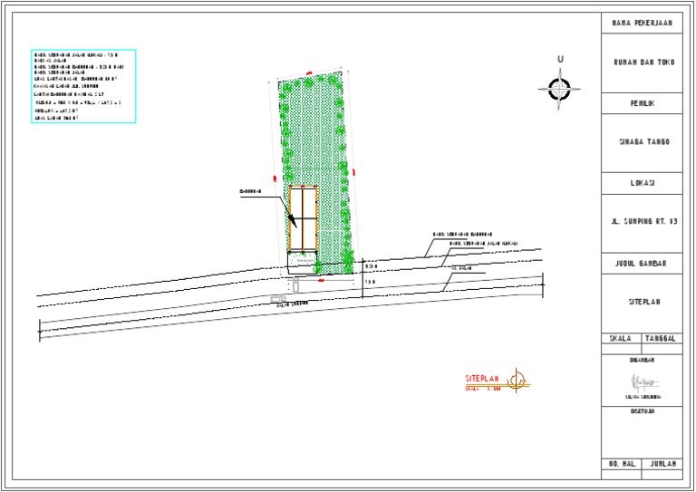 Site Plan Ruko Sinaga Tango | PDF