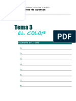 Educación Plástica y Visual de 1º de ESO Cuaderno de Apuntes. Nombre - ... Tema 3 EL COLOR ESQUEMA DEL TEMA