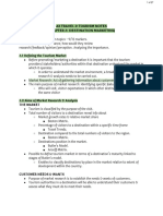 A2 Travel & Tourism Notes Chapter 3: Destination Marketing: 3.1 Defining The Tourism Market