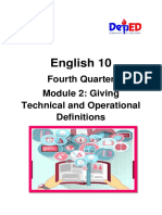 English 10: Fourth Quarter Module 2: Giving Technical and Operational Definitions