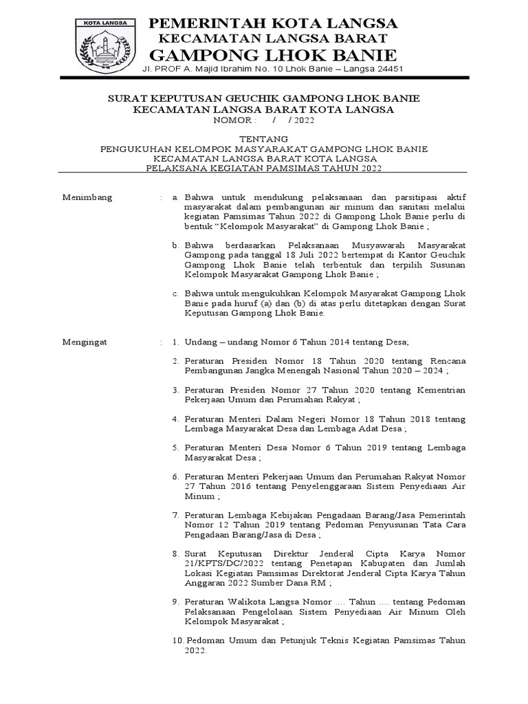 Sk Kel Pamsimas 2022 Pdf