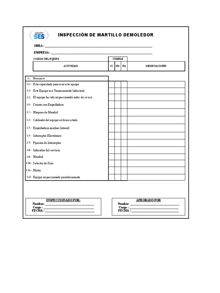 Check List de Cango XLSX | PDF