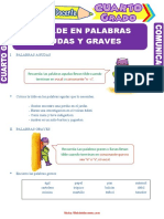 La Tilde en Palabras Agudas y Graves para Cuarto Grado de Primaria