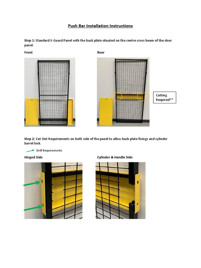 Push Bar Installation Instructions PDF