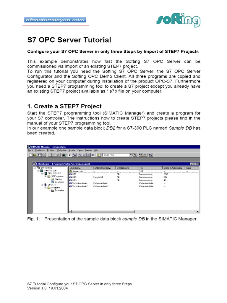 S7 OPC Server Tutorial - PDF | PDF