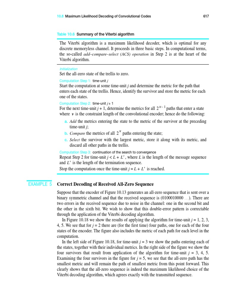 Viterbi Algorithm in Convolutional Codes | PDF | Statistical Theory ...