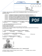 Examen Cuarto Exp. 3 Y4 Ciencia y Ambiente