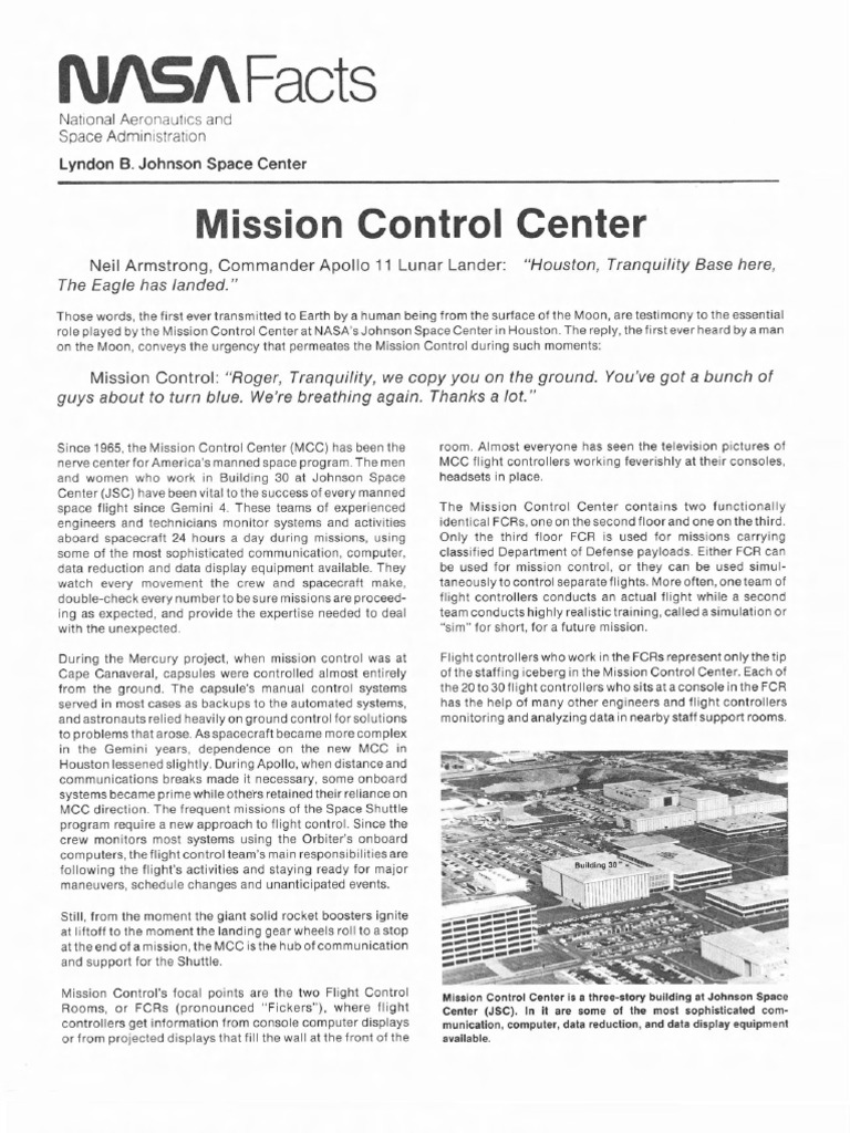 NASA Mission Control Overview | PDF | Flight Controller | Christopher C ...