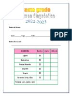 Sexto Grado Segundo Examen Diagnóstico