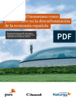 El Biogas y El Biometano Como Palanca Clave en La Descarbonizacion de La Economia Espanola