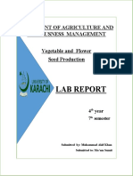 Lab Report: Departent of Agriculture and Agribusness Management Vegetable and Flower Seed Production