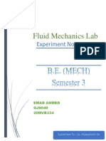 Fluid Mechanics Lab: Experiment No:-5