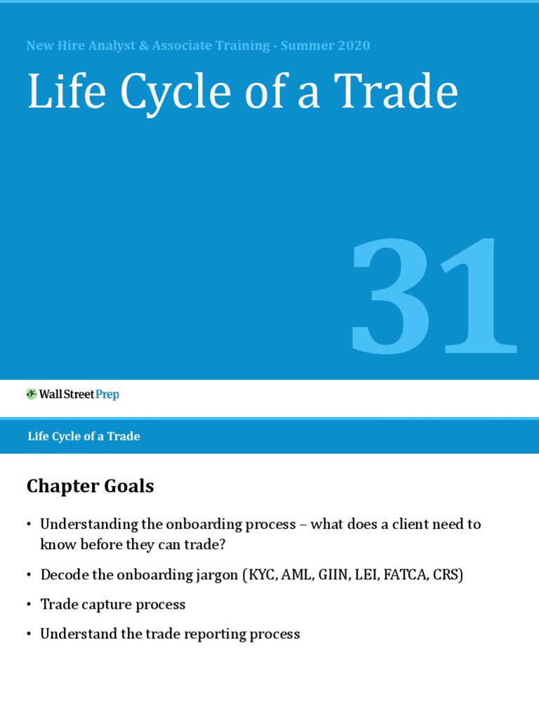 Trade Lifecycle Training for Analysts | PDF | Derivative (Finance ...