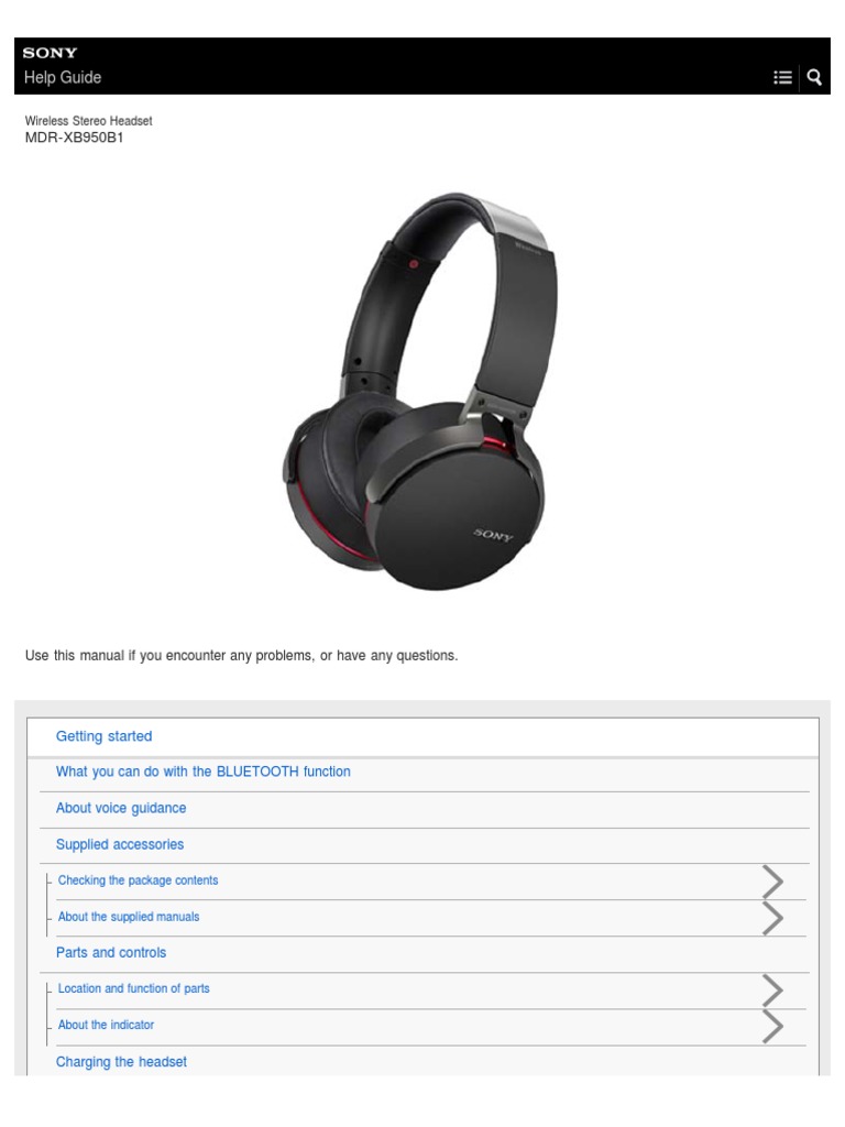 Sony Headphone Manual PDF Bluetooth Ios