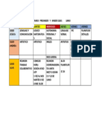 Horario Prekinder y Kinder 2020