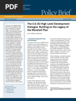 Download The US-EU High Level Development Dialogue Building on the Legacy of the Marshall Plan by German Marshall Fund of the United States SN58627749 doc pdf