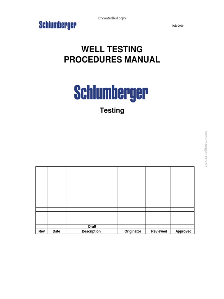 Schlumberger Well Testing Procedures | PDF | Valve | Boiler