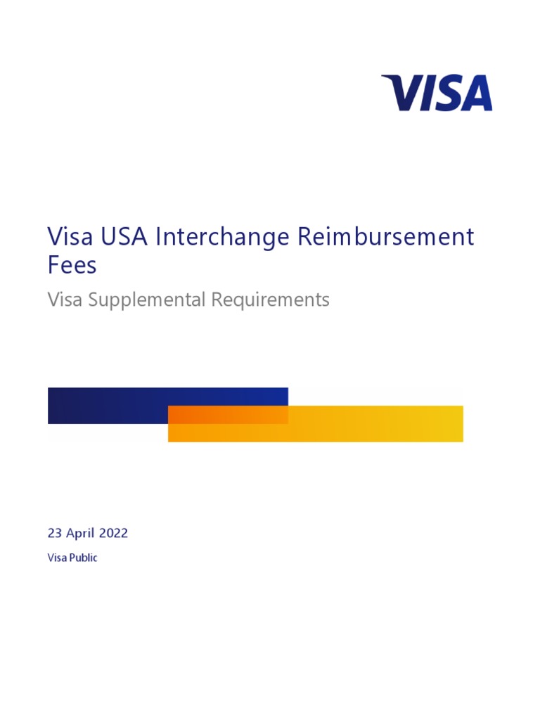 Visa USA Interchange Reimbursement Fees PDF Credit Card Visa Inc.