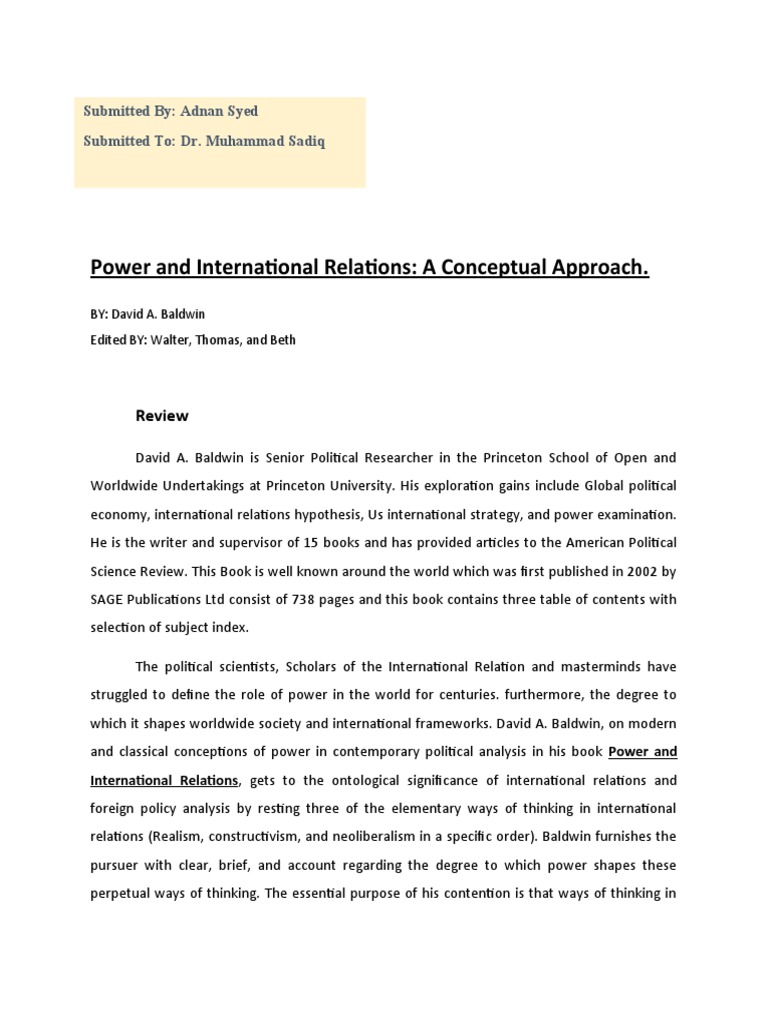 National Power and Threat Perception | PDF | International Relations ...