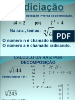 Radiciação: operações e propriedades