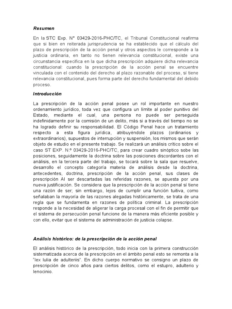Prescripción de la Acción Penal en Perú | PDF | Estatuto de ...